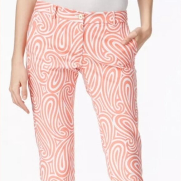 Michael Kors Swirled Miranda Skinny Pants Caribbean Pink 6P Petite - Picture 1 of 5